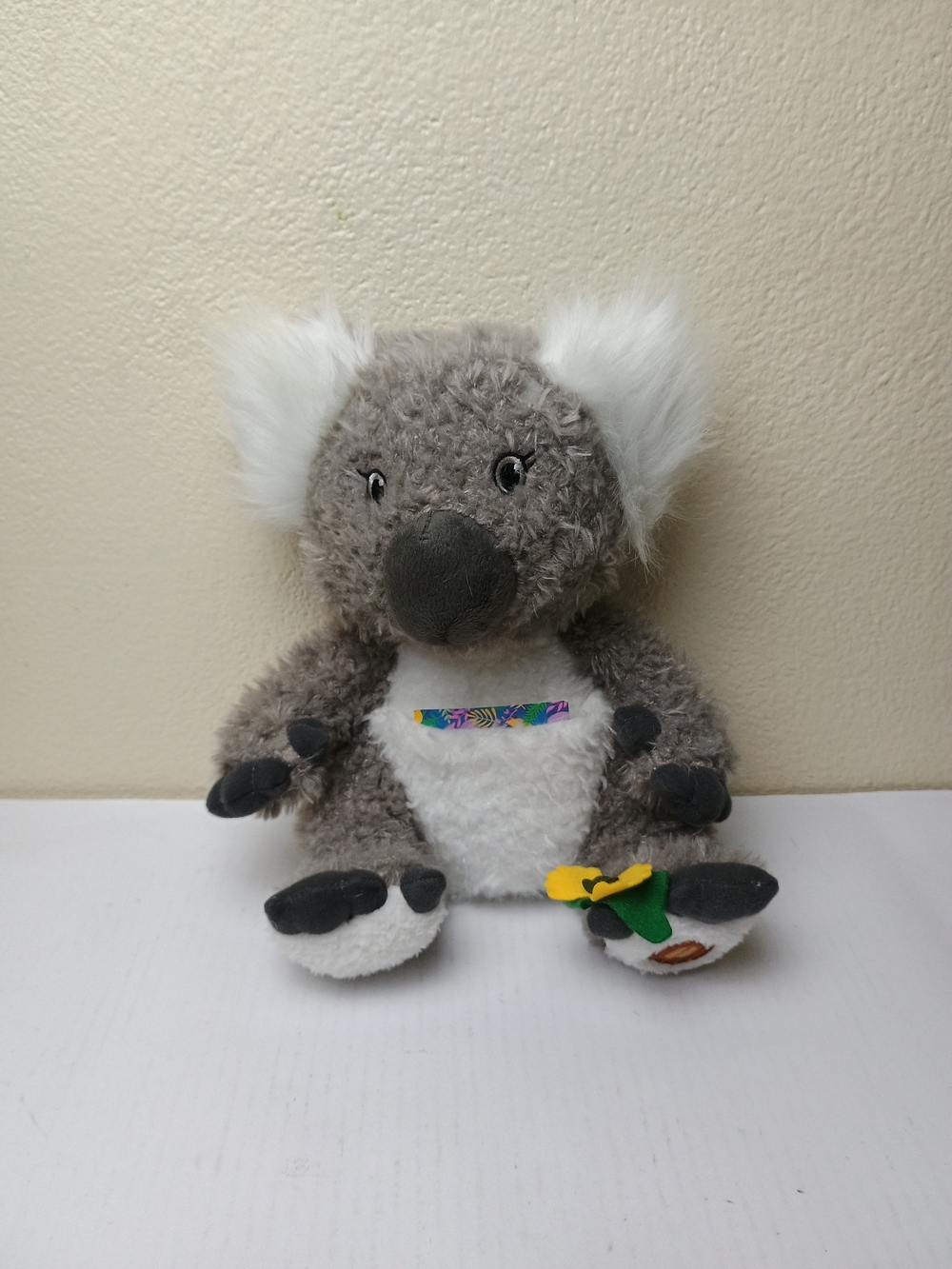 Little Brownie Bakers Plush Gray/ White Koala Stuffed Animal with Flower Accent